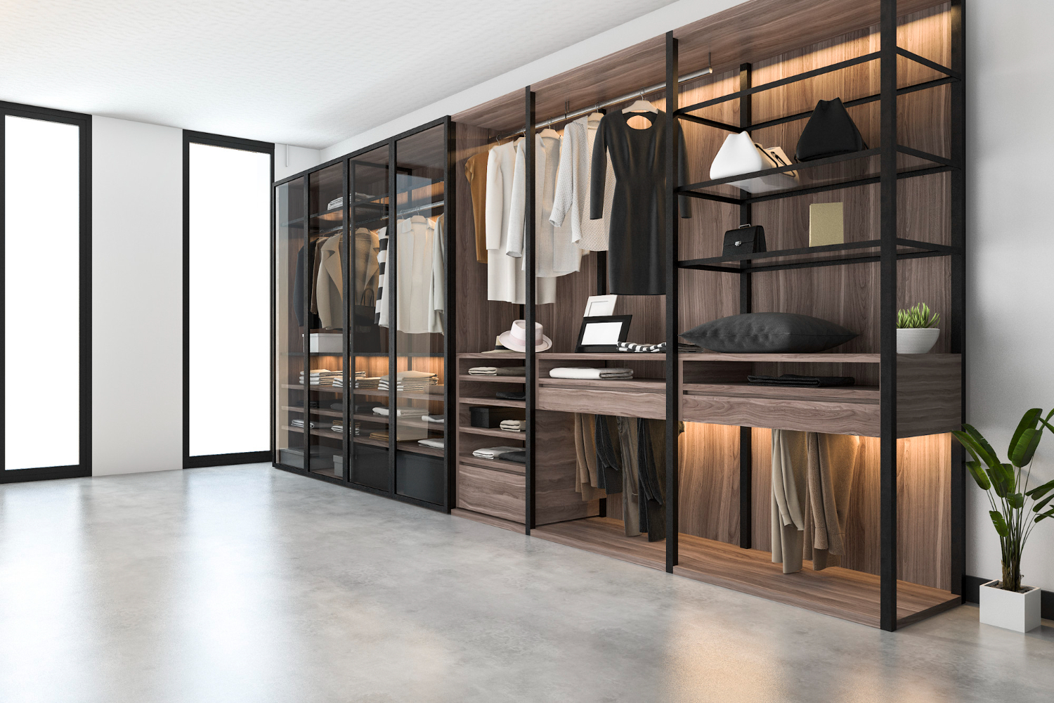 Anahtar Teslim Giyinme Odası 2 Modern ray dolap modeli İstanbul özel ölçü imalat - Dar Alanlar Icin Ray Dolap Cozumleri