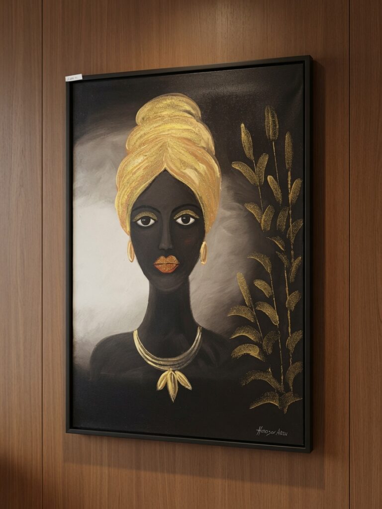 altin-turbanli-afrikali-kadin-tablo Altin Turbanli Afrikali Kadin Tablo