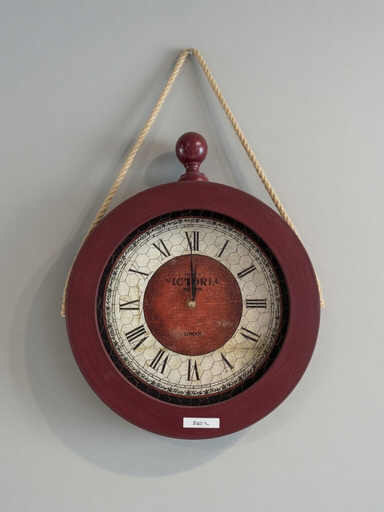 bordo-asma-ipli-duvar-saati Bordo Asma İpli Duvar Saati
