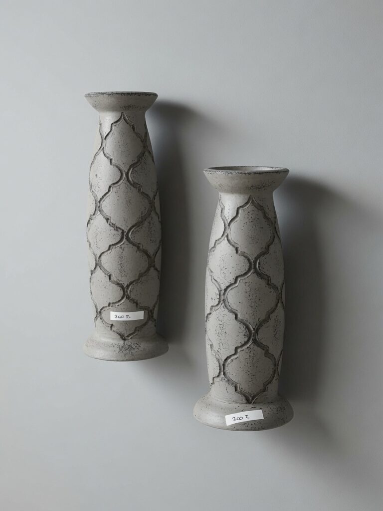 gri-beton-desenli-samdan-vazo Gri Beton Desenli Samdan Vazo