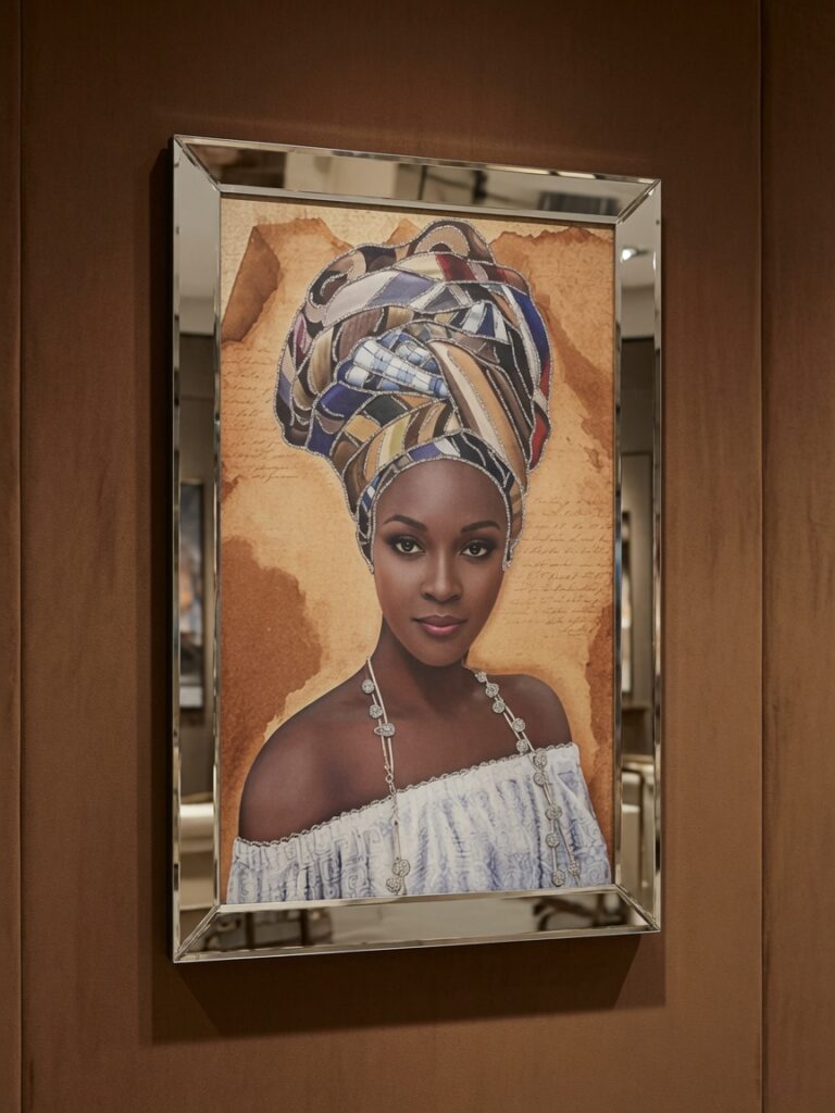 renkli-turbanli-afrikali-kadin-portresi Renkli Turbanli Afrikali Kadin Portresi