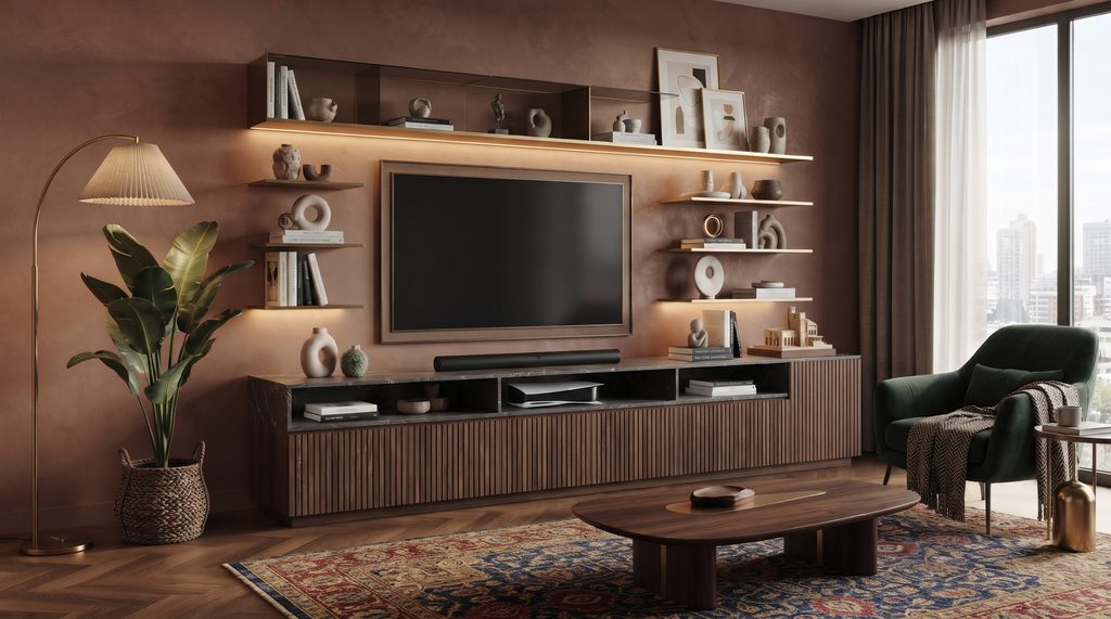Tv Ünitesi Modeli 2026-03 Modern duvar tv ünitesi ve depolama dolabı - Tv Ünitesi 2026-03